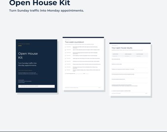 Kit para jornadas de puertas abiertas para agentes inmobiliarios canadienses / 10 páginas editables de Canva / Listas de verificación, formularios de registro y guiones de seguimiento