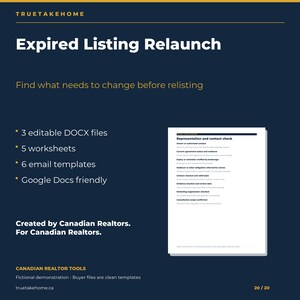 Canadian Expired Listing Kit for Realtors, Seller Relaunch Review, Consultation Scripts and Follow Up Emails image 20