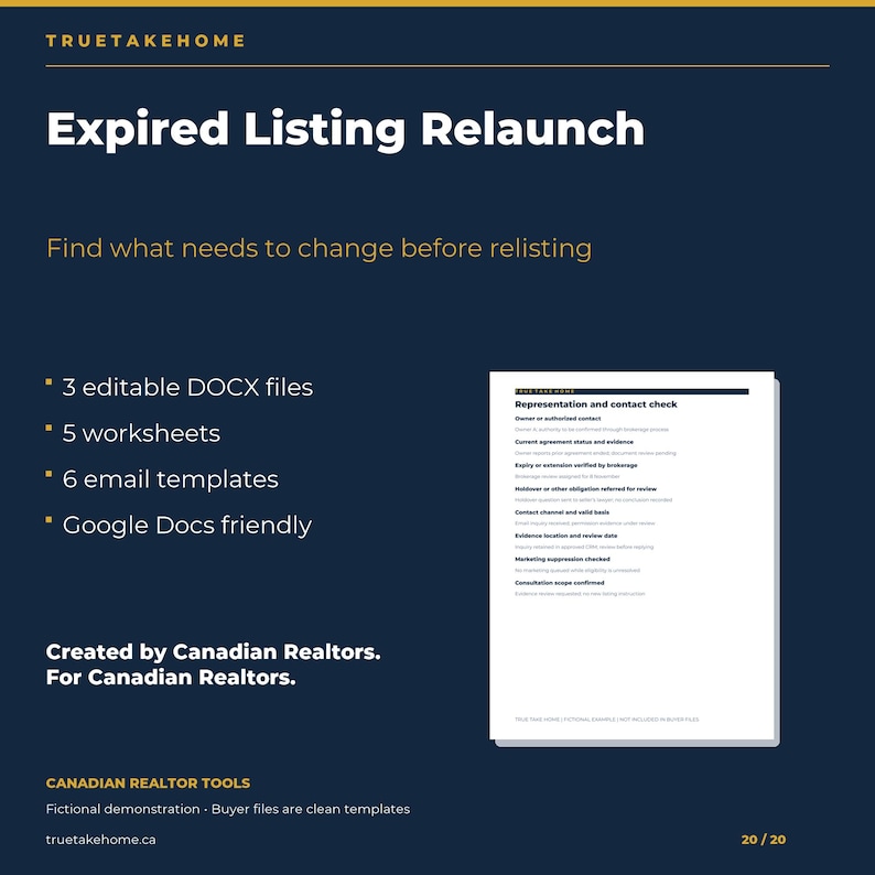 Canadian Expired Listing Kit for Realtors, Seller Relaunch Review, Consultation Scripts and Follow Up Emails image 20