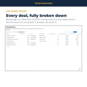 Notion Realtor OS | Canadian Real Estate CRM, True Take-Home Commission Tracker & Business Planner image 3