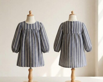 Molde para vestido franzido infantil, tutorial de corte em A com mangas bufantes (PDF)