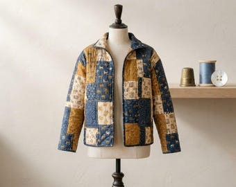 Molde para jaqueta patchwork acolchoada, ideal para iniciantes, tamanhos XXS a 5XL (para imprimir)