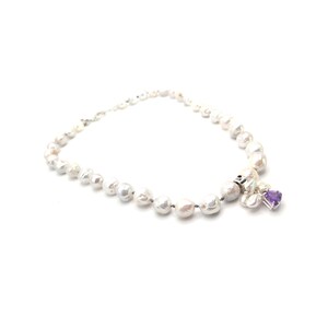 Baroque Pearl Necklace with Amethyst, Tanzanite and Keishi Pearls image 4