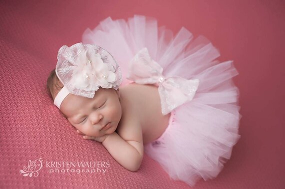 newborn girl tutu and headband