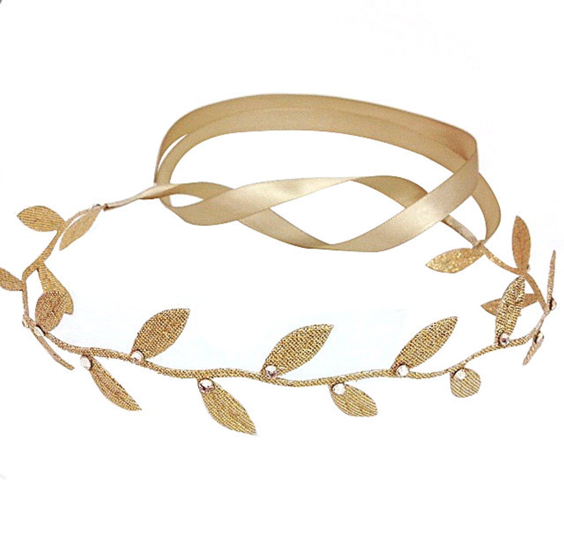 Gold Leaf Headband Wrap Swarovski Leaf Wrap Baby Girls Etsy