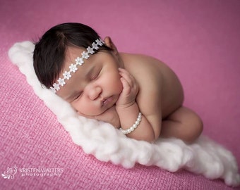 Baby Girls flower head wrap, Baby accessories, Baby Girls flower head wrap, Photo Prop, Flower girls, Infant photography, Christening, Girls