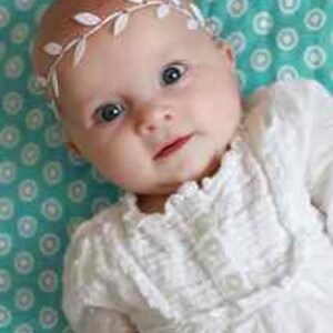 Leaf Headband with Swarovski Crystals, Baby girls, Toddlers, photo prop, Newborn girls, Hair accessories