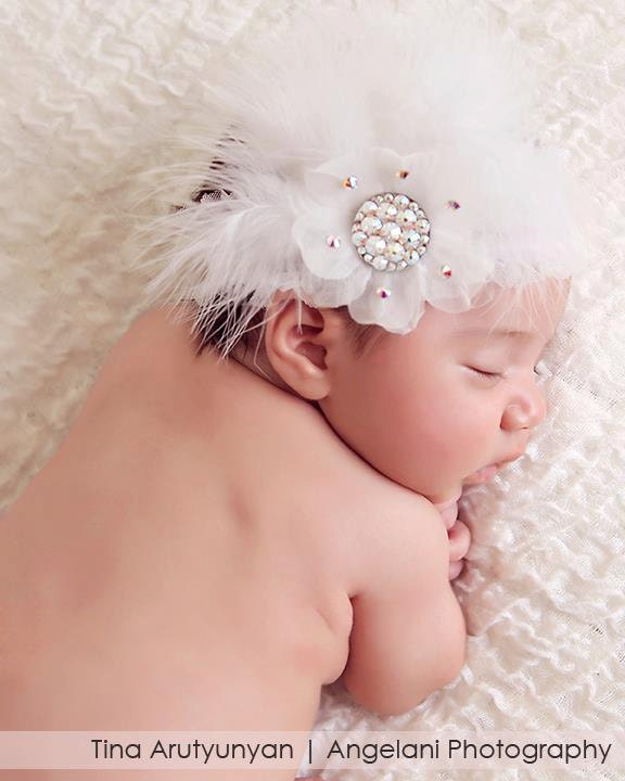 Serre Tete Bandeau De Plume Bebe Fille Swarovski Etsy