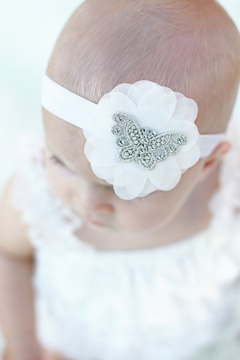 Butterfly Headband, Elegant Headband, Elastic Headband, Delicate Headband, Unique Headband, Baby Girl Accessories, Baby Headbands, Baby girl image 2