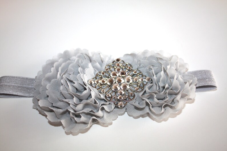 Grey, wedding headband toddler headband infant headband newborn headband Baby headband
