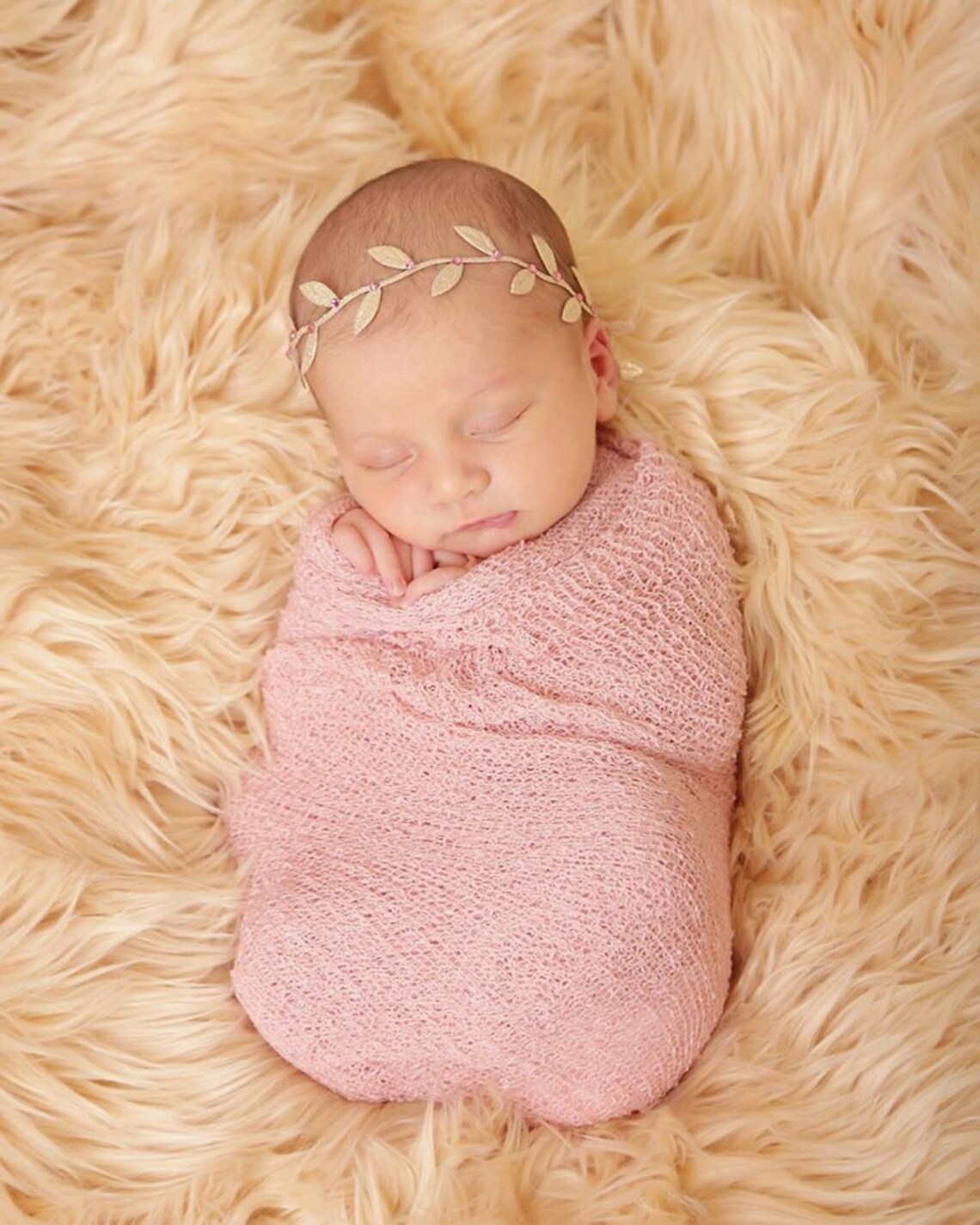 Gold Leaf Headband Wrap Swarovski Leaf Wrap Baby Girls Etsy