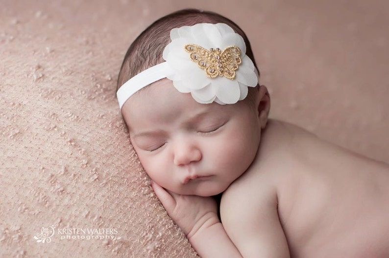 Butterfly Headband, Elegant Headband, Elastic Headband, Delicate Headband, Unique Headband, Baby Girl Accessories, Baby Headbands, Baby girl image 1