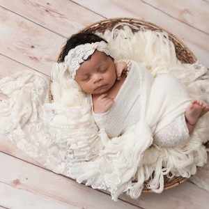 Perle Baby Stirnband, Baby Stirnbänder, Spitze Perle Stirnband, Neugeborene Stirnband, Perlen Stirnband, schicke Stirnband, zierliche Stirnband, Mädchen Stirnband