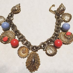 Vintage Seashell Charm Bracelet