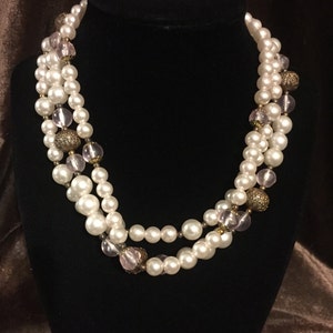 Triple Strand Pearl Choker