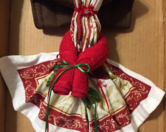 Ángel de cocina navideño: regalo de paño de cocina, paño y agarradera