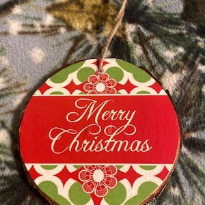 Wooden Disc Christmas Ornament