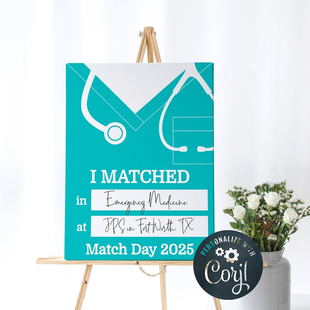 Stethoscope Match Day Announcement Medical School Match Day Sign