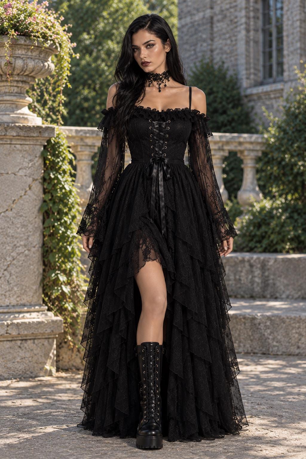Asymmetric Lace Dress - Etsy