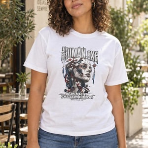Human exe Graphic T-Shirt I Am Not a System Error Cyberpunk AI Robot Tee | Brisa Club Co