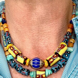 Trade Bead Necklace - Blue/Red/Yellow Multi main image 1