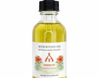 Met hibiscus doordrenkte kruidenolie | Hibiscusolie | Met kruiden doordrenkte botanische massageolie | Natuurlijke huidverzorgings-, lichaams- en wellnessolie: zeer krachtig