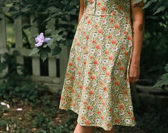Wildflower Button Front Dress | Vintage-Inspired Floral Cottagecore Dress with Pockets