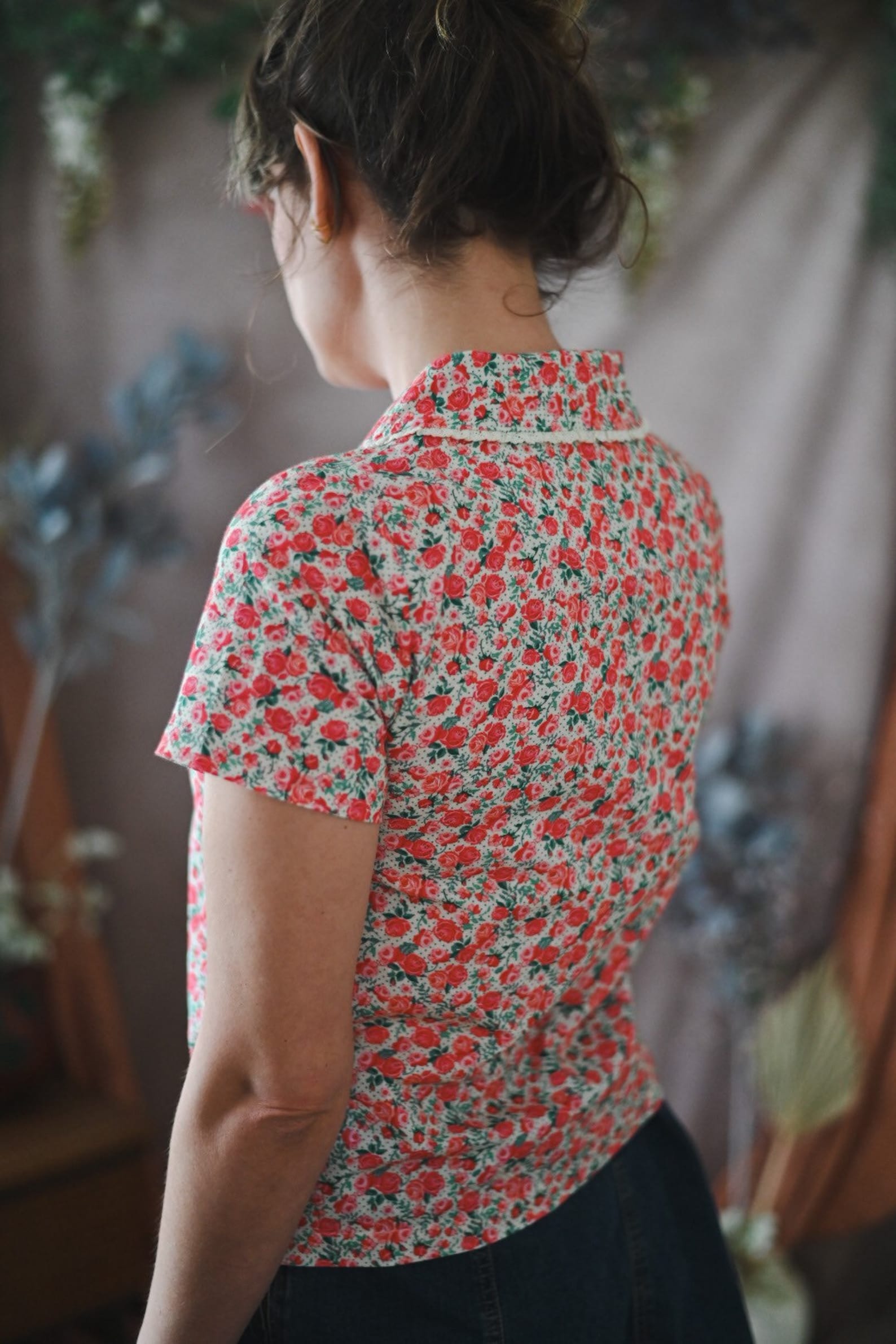 1940s Floral Cotton Blouse | x-large main image 0