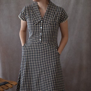 Edwina  // Retro Collar Dress, summer dresses for women, dress, smock dress, long sleeve cotton dress, 1930's dress