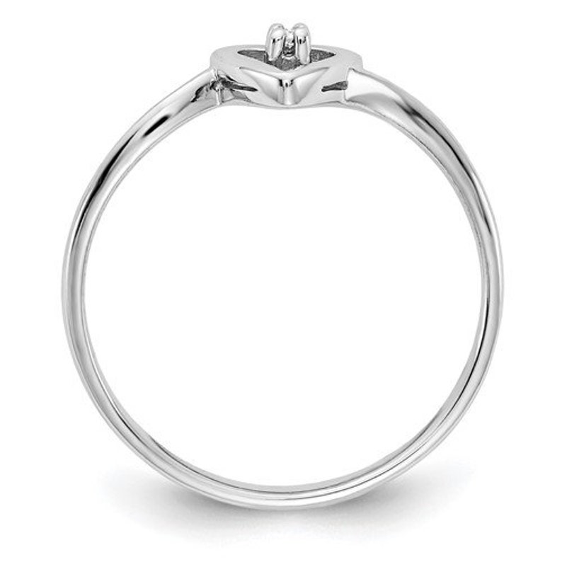14K White Gold Diamond Heart Shape Ring