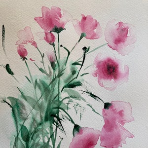 original watercolor - wild flowers