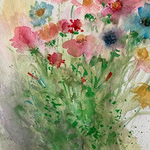 original watercolor - wild flowers