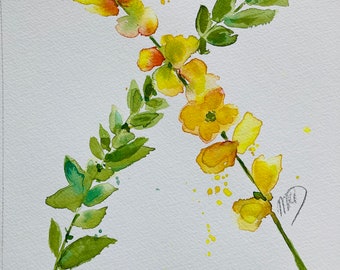 original watercolor - wild flowers