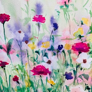 original watercolor - wild flowers