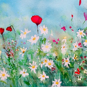 original watercolor - wild flowers