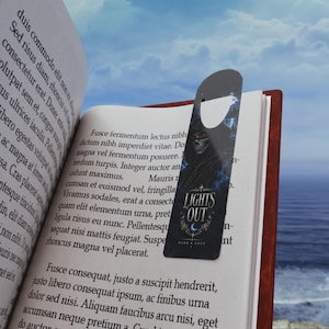Lights Out Metal Bookmark, Masked Man and Moonlit Night, Dark Romance Reader Gift