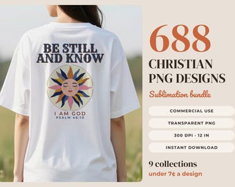 Christian PNG Bundle, 688 Sublimation Designs, Bible Verse Shirt PNG, KJV Scripture, Faith Clipart, Easter Christmas, Commercial Use