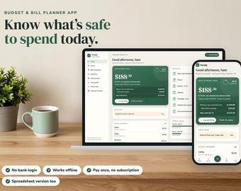 Application de gestion budgétaire, dépenses sécurisées aujourd'hui, suivi du budget et des factures, adaptée aux personnes atteintes de TDAH, remboursement de dettes, téléphone et ordinateur