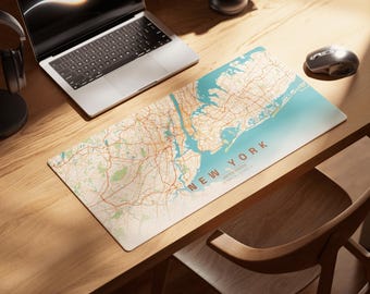 Custom City Map Desk Mat, Personalized Street Map Mouse Pad (XL)