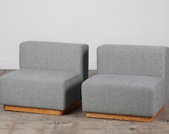 Pair of Giancarlo Piretti Style Modern Cubic Sofa Seats