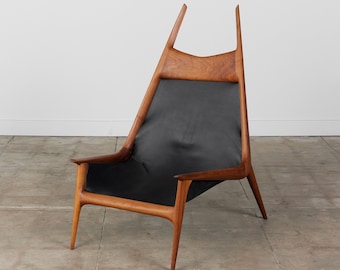 Miles Karpilow Studio Craft Leather Lounge Chair