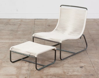 Bronze Patio Sleigh Chair & Ottoman by Walter Lamb for Brown Jordan