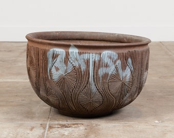 David Cressey & Robert Maxwell for Earthgender “Teardrop Sunburst” Bowl Planter with Street Art