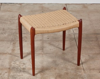 Niels Møller Ottoman with Danish Cord Seat