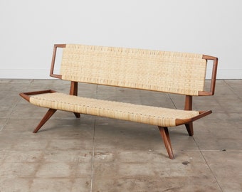 Paul Laszlo Cane Bench for Glenn of California