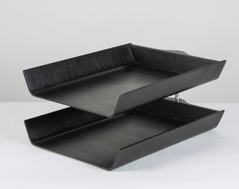 Florence Knoll Two-Tier Ebonized Walnut Paper Tray