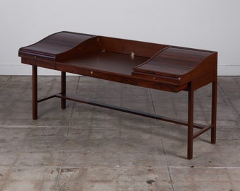 Edward Wormley Executive Tambour-Door Rosewood Desk for Dunbar