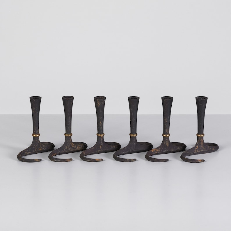 Set of Six Jens Quistgaard Candlesticks for Dansk image 1