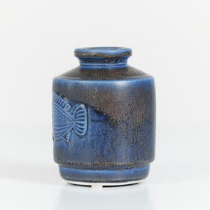 Wilhelm Kåge Blue Glazed Fish Vase for Gustavsberg Studio image 5