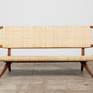 Paul Laszlo Cane Bench for Glenn of California image 7